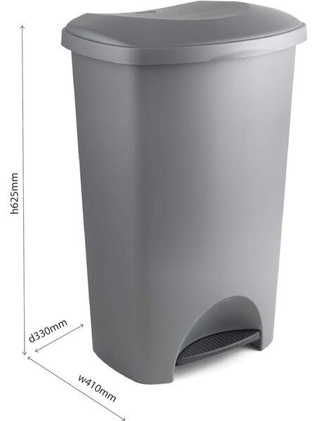 Coș de gunoi negru cu pedală din plastic 50 l – Addis