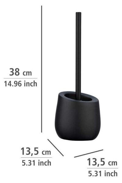 Perie de WC negru-mat din ceramică Badi – Wenko