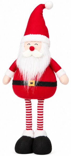 Figurina decorativa Mos Craciun cu picioare extensibile, 55-70 cm, rosu