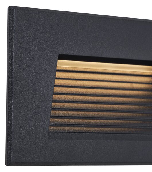 Set de 6 Aplice Moderne Incastrabile Negre 11.5cm Incl. LED IP65 - Trem