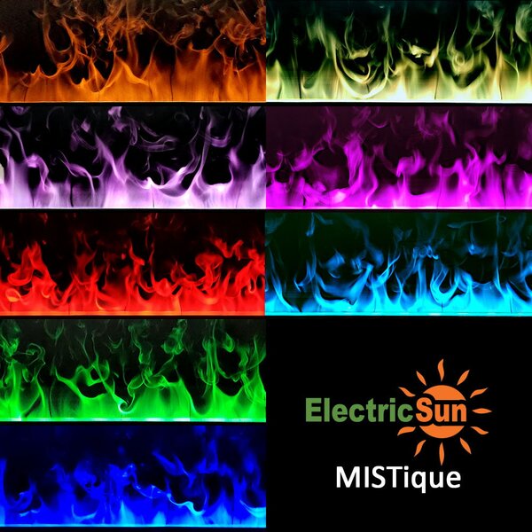 Focar semineu electric incorporabil 3D cu vapori de apa incorporabil, Led, cu sunet, 8 culori, Wi-Fi cu APP internet, ElectricSun MISTique mic 60 cm