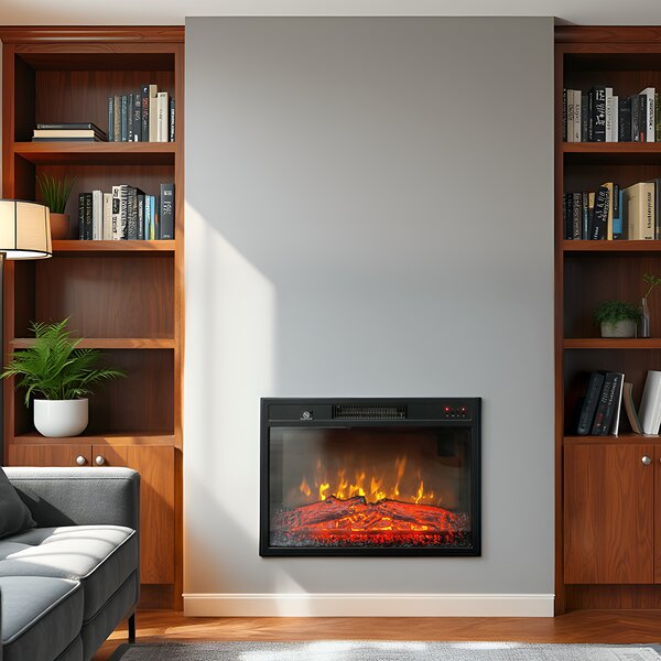 Focar electric 3D incorporabil ElectricSun Clasic 23 inch, cu sunet, 3 culori, Wi-Fi cu APP internet, L59xH44cm