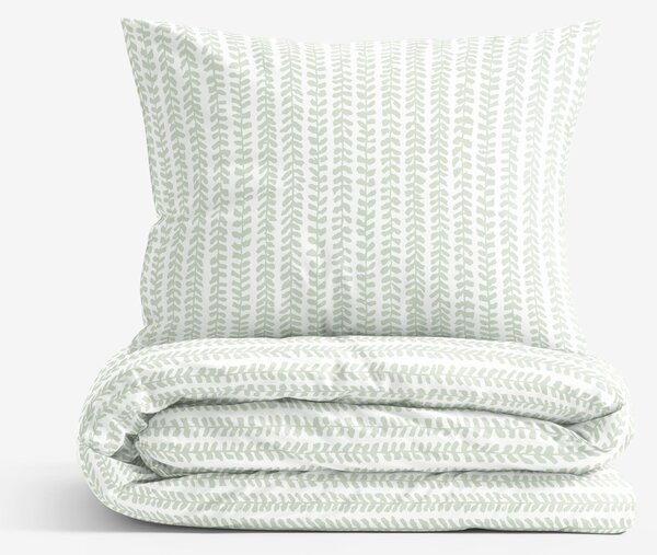 Goldea lenjerie de pat 100% bumbac - frunze scandinave 150 x 200 și 50 x 60 cm