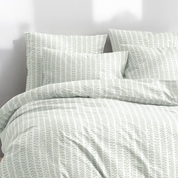Goldea lenjerie de pat 100% bumbac - frunze scandinave 150 x 200 și 50 x 60 cm