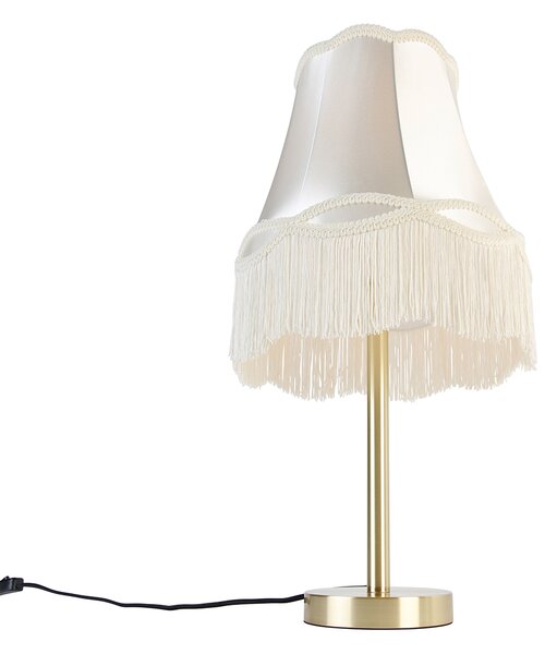 Lampă de masă clasică din alamă cu abajur crem Granny 30 cm - Simplo