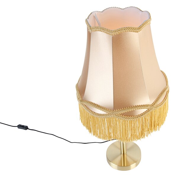 Lampă de masă clasică din alamă cu abajur Granny auriu 30 cm - Simplo