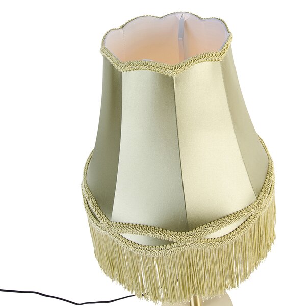 Lampă de masă clasică din alamă cu abajur verde Granny 30 cm - Simplo