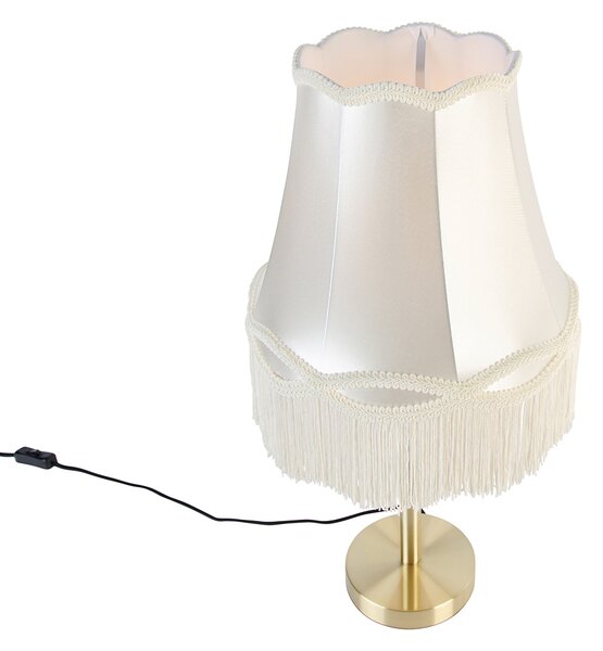 Lampă de masă clasică din alamă cu abajur crem Granny 30 cm - Simplo
