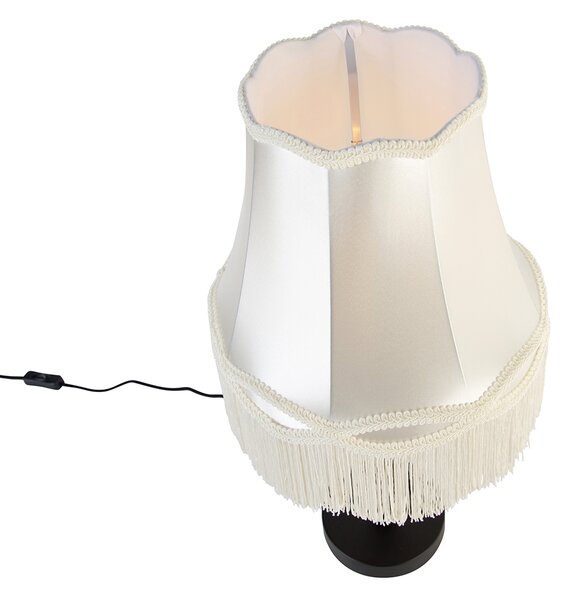 Lampă de masă clasică neagră cu abajur crem Granny 30 cm - Simplo