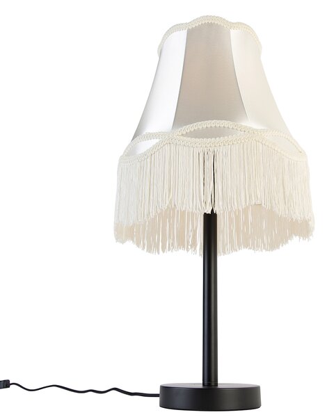Lampă de masă clasică neagră cu abajur crem Granny 30 cm - Simplo