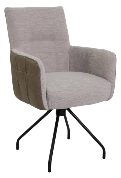 Scaun din material boucle si piele naturala ✔ model BLANCA