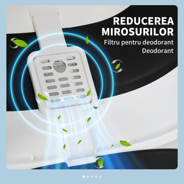 PawHut Litieră pentru Pisici cu Capac, Lopățică și Deodorant Inclus, 52x41x38 cm, Negru | Aosom Romania