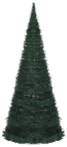 Brad șnur de Crăciun artificial pop-up pre-iluminat verde 210cm