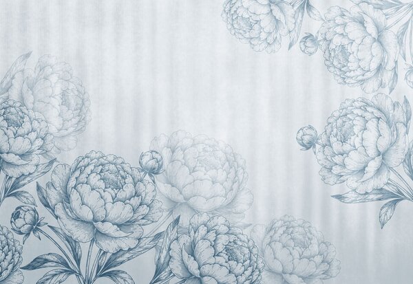 Fototapet Motiv floral capricios pe un fundal delicat, Fototapet flori, Fototapet populare, t01097v3 - Tapeko.ro