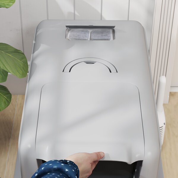 PawHut Litieră din Oțel Inoxidabil pentru Pisici cu Capac Detasabil, Lopățică, Pungi Filtrante, pentru Pisici Mari, Gri și Argintiu | Aosom Romania