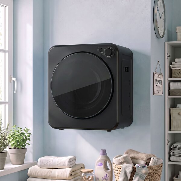 HOMCOM Mini Uscător Rufe Portabil 2,5Kg, 5 Programe, 800W, Încărcare Frontală, Negru | Aosom Romania