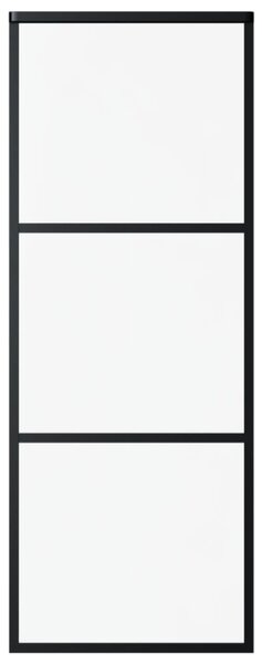 Ușă glisantă, negru, 76x205 cm, sticlă ESG și aluminiu
