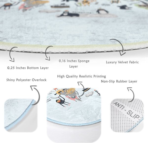 Covor pentru copii albastru deschis ø 120 cm Comfort – Mila Home