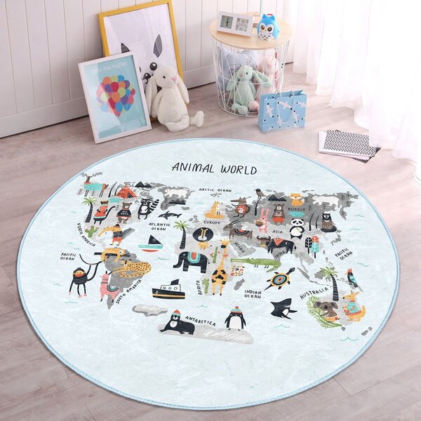 Covor pentru copii albastru deschis ø 120 cm Comfort – Mila Home