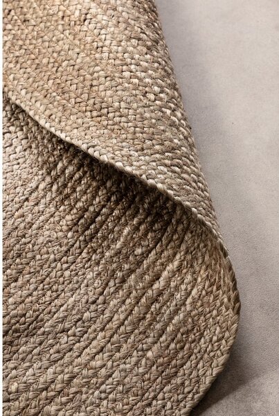 Covor grej reversibil rotund din iută ø 100 cm Braided – Hanse Home