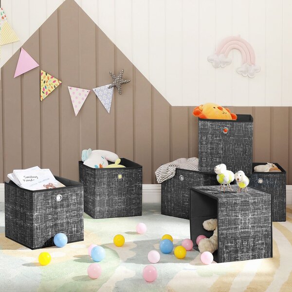 Set 6 cutii de depozitare Songmics Negru 30x30x30 cm