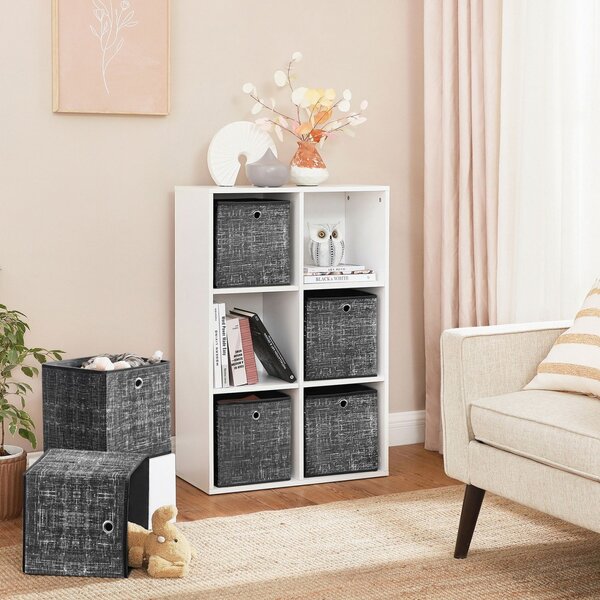 Set 6 cutii de depozitare Songmics Negru 30x30x30 cm