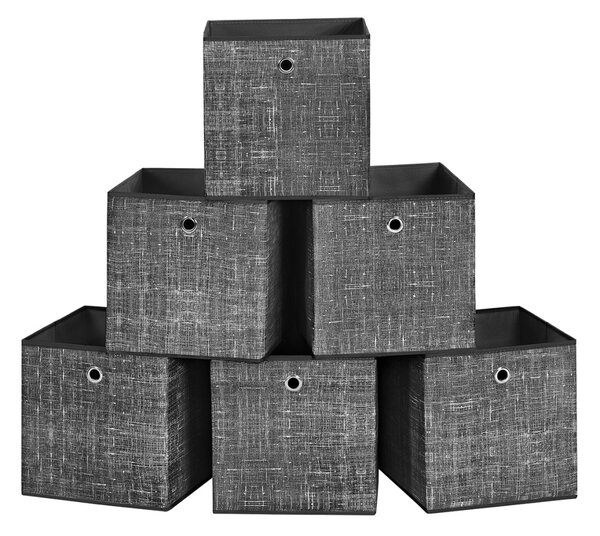 Set 6 cutii de depozitare Songmics Negru 30x30x30 cm