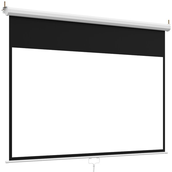 HOMCOM Ecran de Proiecție 84", Format 16:9, Montare pe Perete și Tavan, pentru Casă și Birou, Alb | Aosom Romania