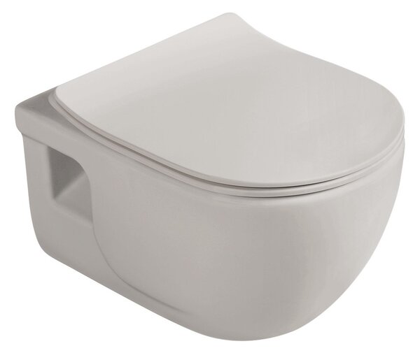Sapho Sapho, AVVA Scaun de toaletă subțire cu închidere lentă, latte mat, 100787-114