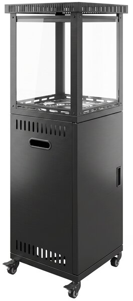 Outsunny Încălzitor pe Gaz pentru Exterior 13 kW, cu Roți și Pietre Lavice, Negru | Aosom Romania
