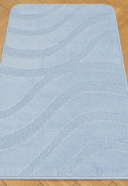 Set 2 Covorase de baie, Antiderapante, Symphony 2522, Baby Blue 50 x 80 / 40 x 50