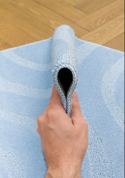 Set 2 Covorase de baie, Antiderapante, Symphony 2522, Baby Blue 50 x 80 / 40 x 50
