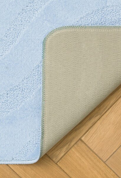 Set 2 Covorase de baie, Antiderapante, Symphony 2522, Baby Blue 50 x 80 / 40 x 50