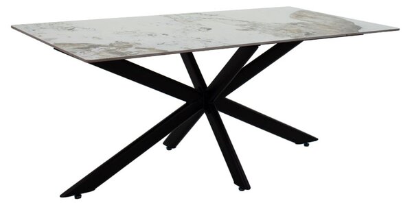 Masa Dining Bewann Piatra Sinterizata Finisaj Marmura Alba 180x90 Cm