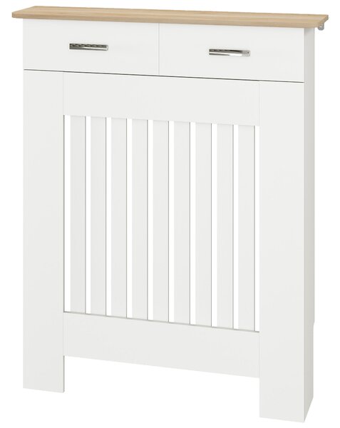 HOMCOM Acoperire pentru Calorifer cu Sertar, Anti-răsturnare, în Lemn, 78x19x97 cm, Alb | Aosom Romania