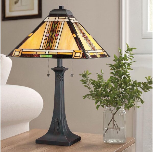 Quoizel QZ-NAVAJO-TL-VB - Lampă de masă Tiffany NAVAJO, 2xE27/60W/230V