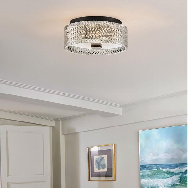 Plafonieră Hinkley HK-ELLE-F-S-BK 2xE27/60W/230V d. 30,5 cm negru