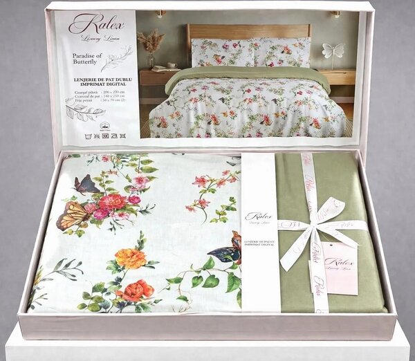 Lenjerie de pat Cotton Pro 100% bumbac – imprimare digitală (Paradise of Butterfly)-RALEX PUCIOASA