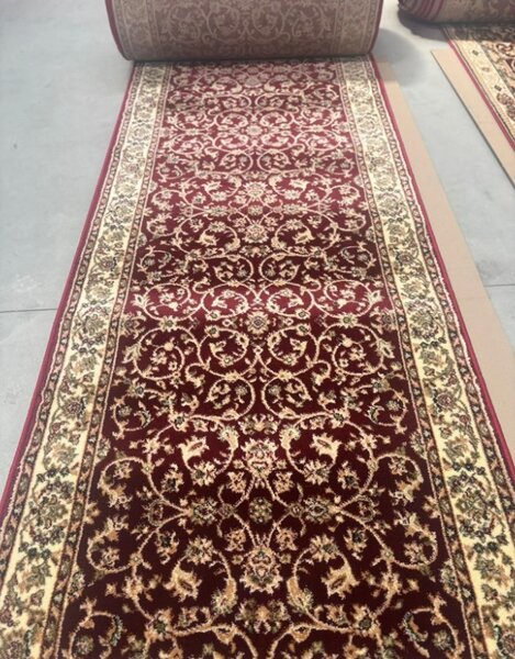 Traversa Hol, Model Clasic 1555 210, Festonata Latime 150 cm, Rosu 150 x 2500