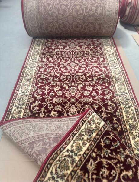Traversa Hol, Model Clasic 1555 210, Festonata Latime 60 cm, Rosu 60 x 800
