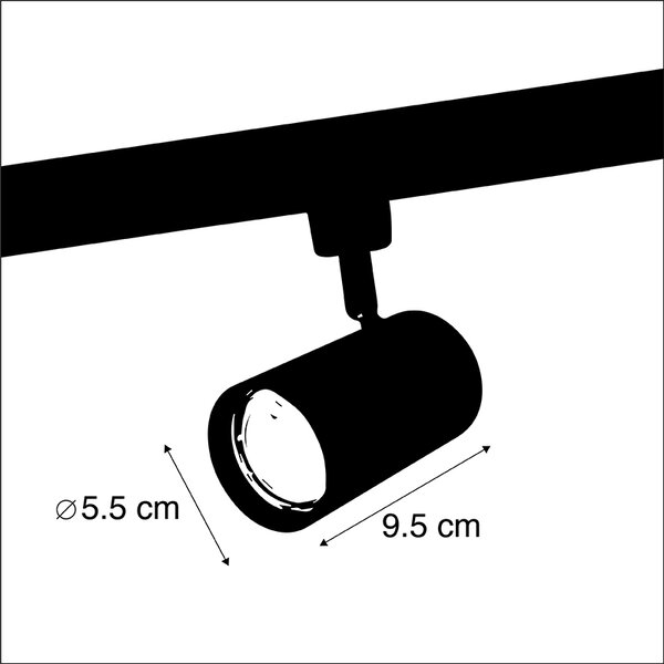 Spot inteligent negru pentru șină monofazată, incl. Wifi GU10 - Iconic Jeana