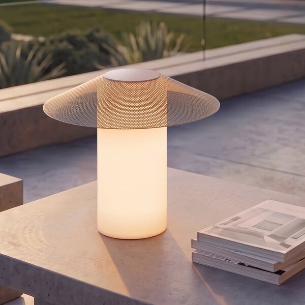 Lucande Lampă LED de terasă ZAMIRAS, 40 cm, argintiu, IP65, Gri, Aluminiu, Design