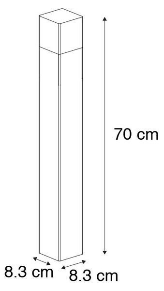 Lampă de exterior de culoare neagră, 70 cm IP44, cu sticlă fum - Danemarca