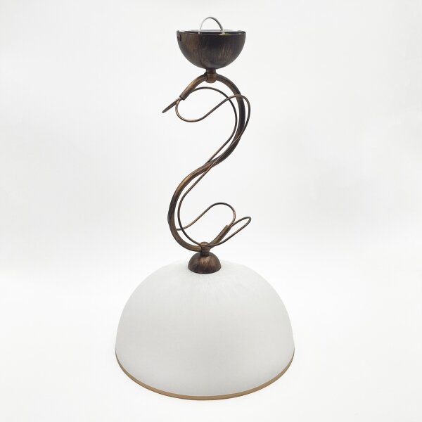 Lampă suspendată pe tijă COBRA 1xE27/60W/230V, diam. 30 cm, bronz/patină