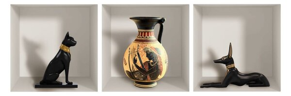Set 3 autocolante 3D pentru perete Ambiance Egyptian