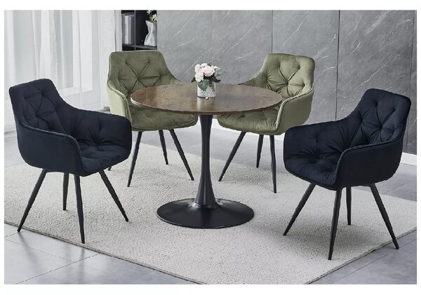 Masa rotunda de dining AMADEO II 90x90 cm, decor nuc