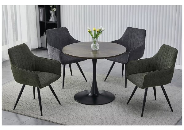 Masa rotunda de dining AMADEO II 90x90 cm, decor nuc