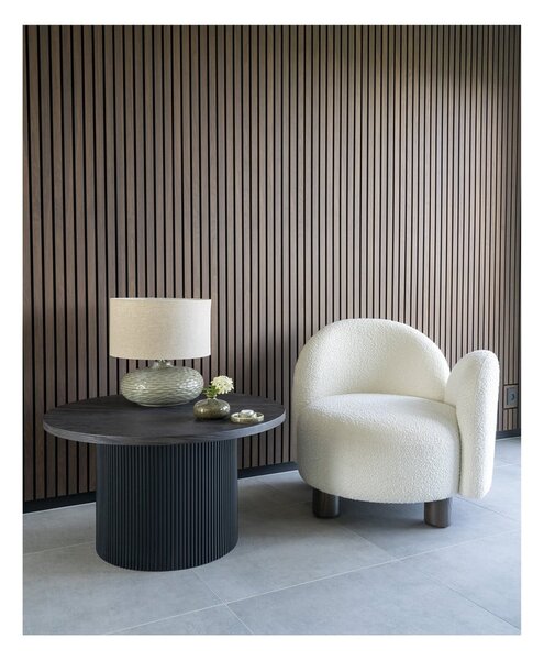 Măsuță de cafea maro închis rotundă cu aspect de lemn de plop ø 80 cm Boavista – House Nordic