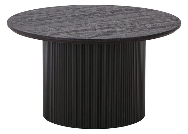 Măsuță de cafea maro închis rotundă cu aspect de lemn de plop ø 80 cm Boavista – House Nordic