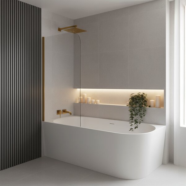 Rea Bellanto Slim, cadă acrilică de colț 1700x790x580 mm, stânga, albă, REA-W0131